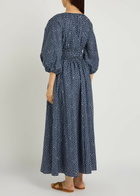 Matteau Printed Cotton-poplin Midi Dress Blue