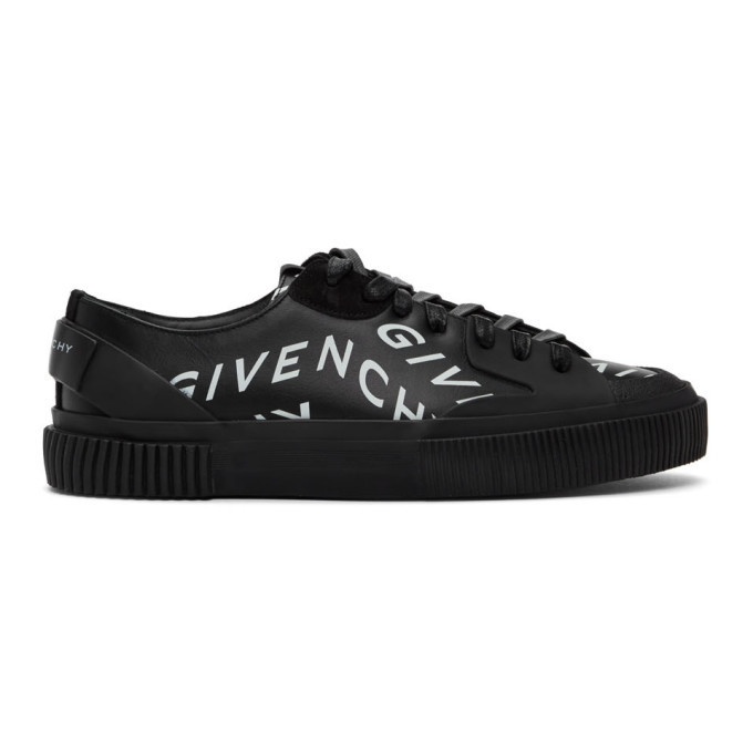 Photo: Givenchy Black Refracted Logo Tennis Sneakers