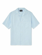 Portuguese Flannel - Camp-Collar Linen Shirt - Blue