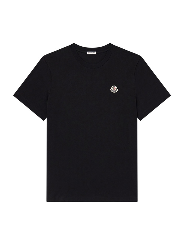 Photo: Moncler - Pack of Three Logo-Appliquéd Cotton-Jersey T-Shirt - Black