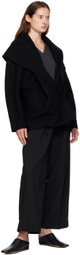 GIA STUDIOS Black Shawl Wool Jacket