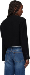 TONYWACK Black Tweed Cropped Wool Jacket