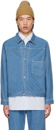 nanamica Blue Cropped Denim Jacket