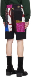 Dries Van Noten Black Patchwork Shorts