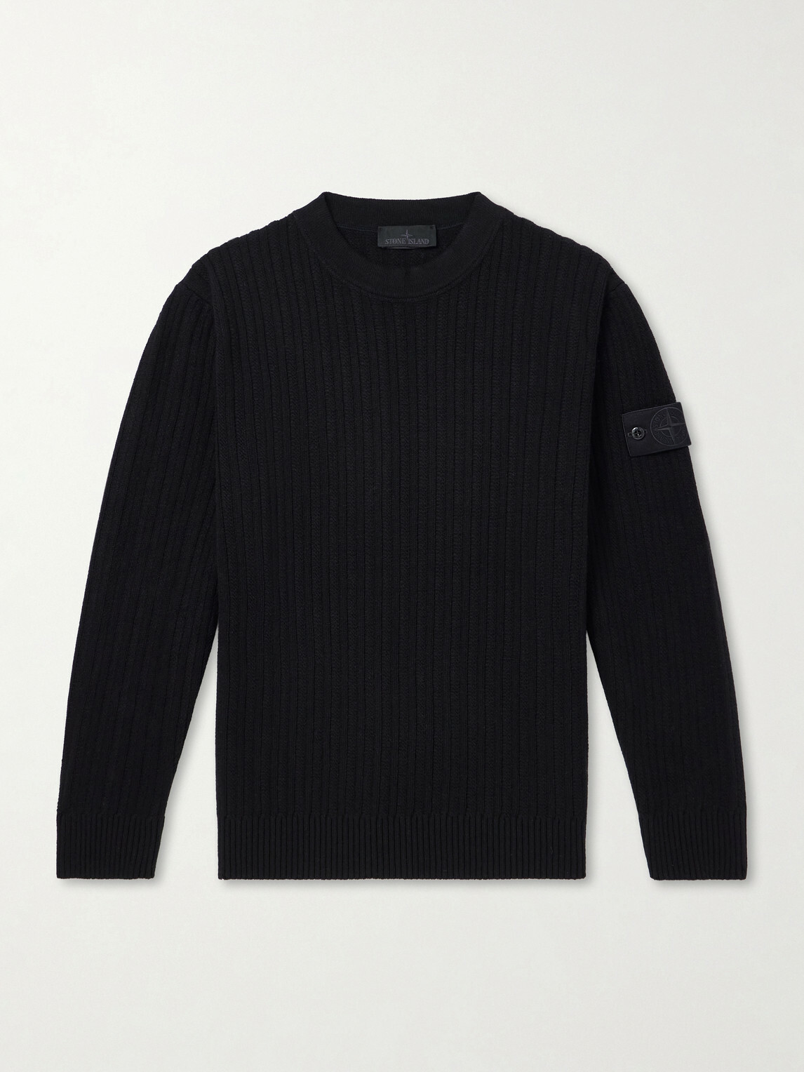 Stone Island - GHOST Ribbed Wool and Cashmere-Blend Sweater - Black