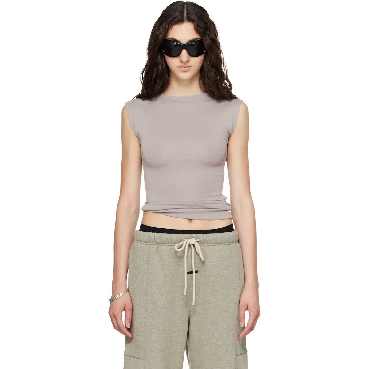 Fear of God ESSENTIALS Taupe Soft Rib Fitted Tank Top
