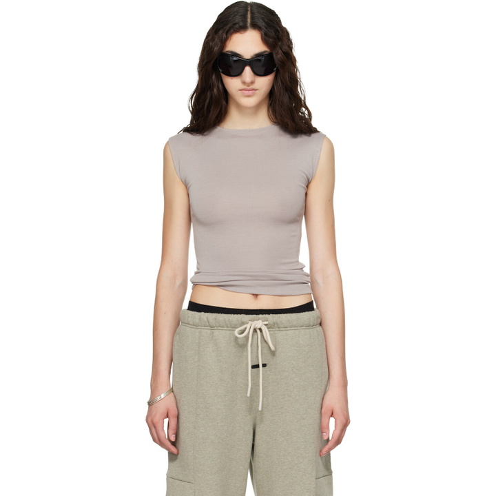 Photo: Fear of God ESSENTIALS Taupe Soft Rib Fitted Tank Top