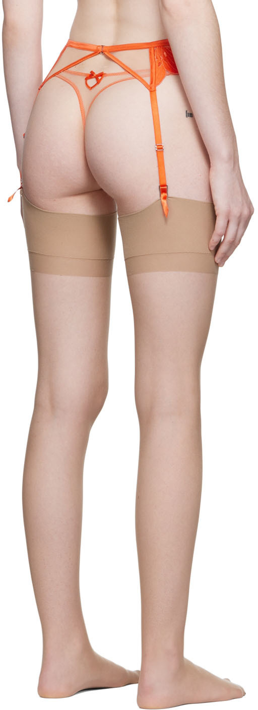 Fleur du Mal Orange Lily Garter Belt