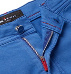 Kiton - Blue Slim-Fit Cotton-Blend Twill Trousers - Blue