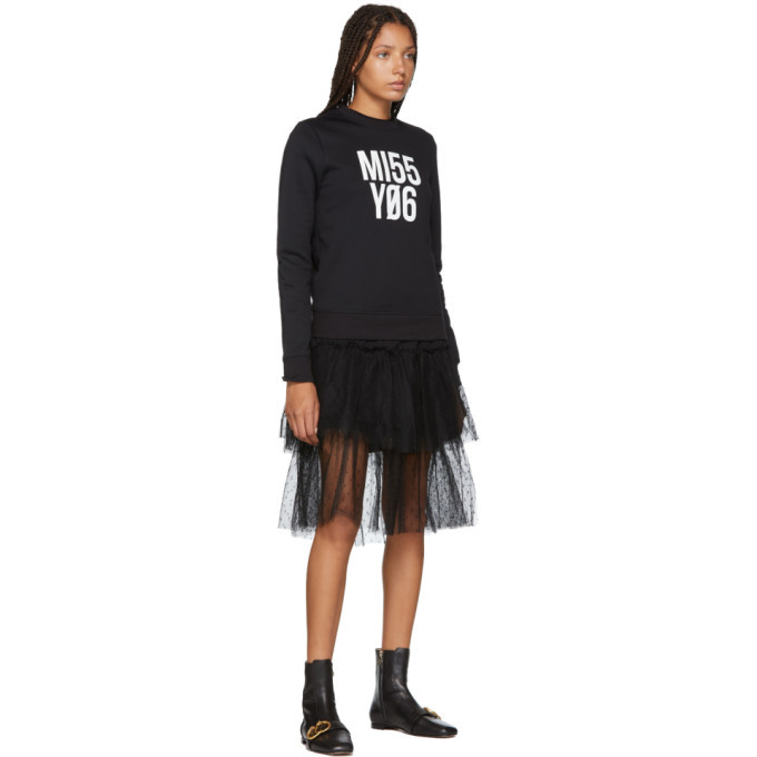 RED Valentino Black Layered Hem T-Shirt Dress RED Valentino
