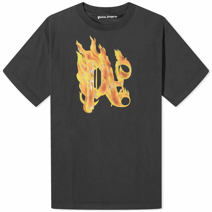 Photo: Palm Angels Men's Burning PA Monogram T-Shirt in Black