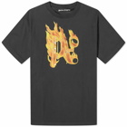 Palm Angels Men's Burning PA Monogram T-Shirt in Black