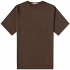 Auralee Men's Cotton Mesh T-Shirt in Dark Brown
