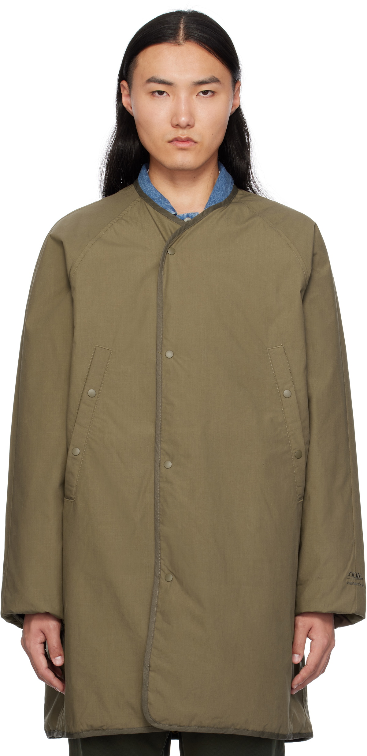 nanamica Beige & Khaki Reversible Down Coat Nanamica