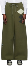 OPEN YY Green Argyle Wide Sweatpants