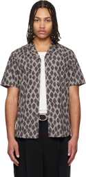 Hugo Taupe Camp Collar Shirt