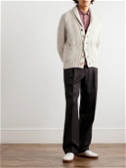 Brunello Cucinelli - Shawl-Collar Wool, Cashmere and Silk-Blend Cardigan - Neutrals