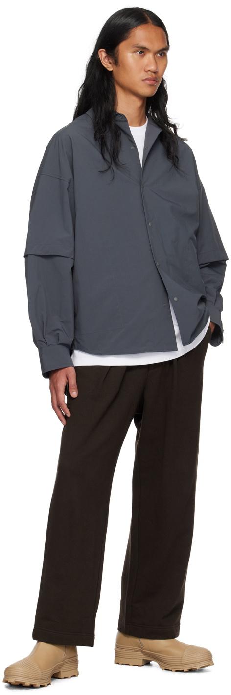 meanswhile Gray Detachable Sleeve Shirt