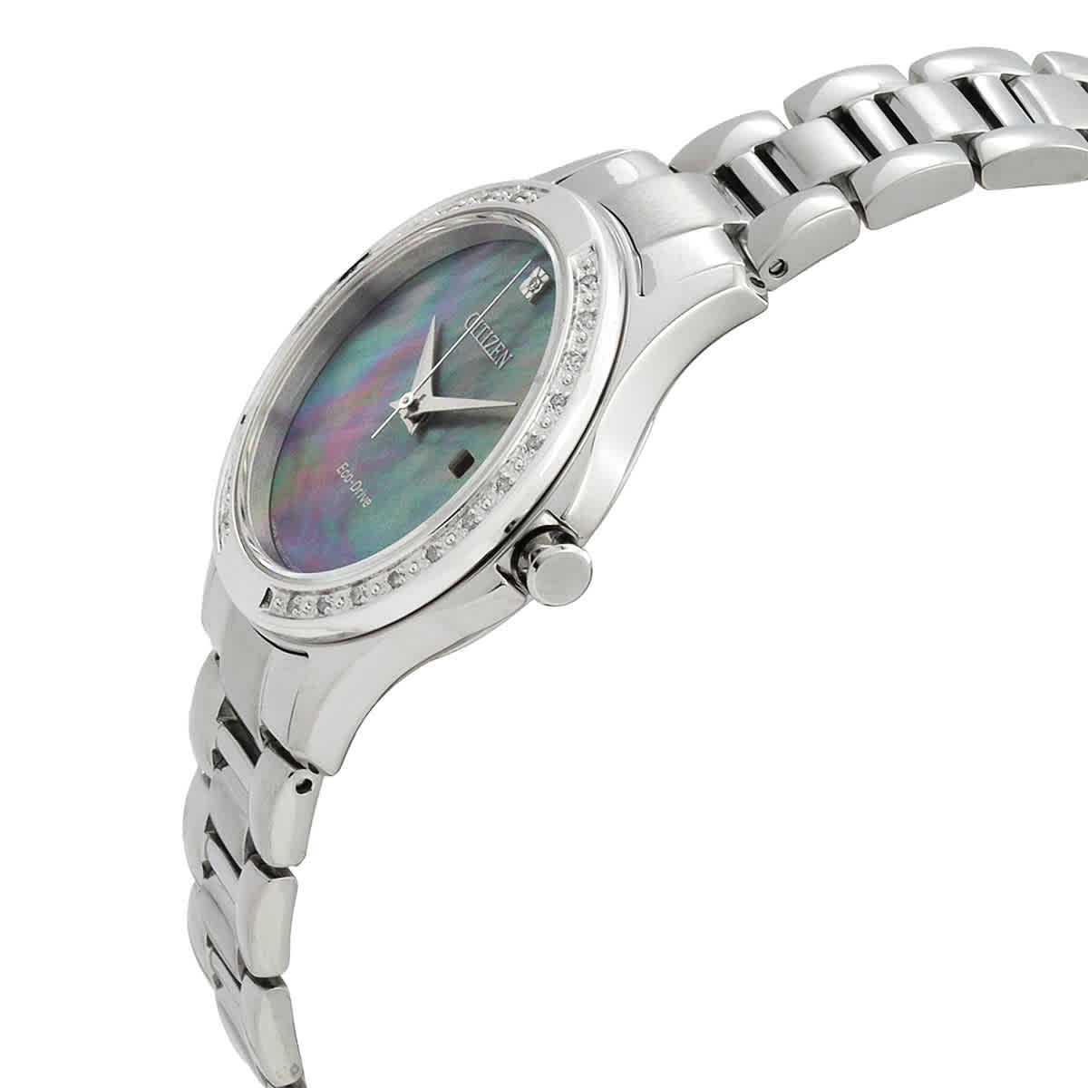 Citizen Classic Eco-Drive Crystal Mother of Pearl Dial Ladies Watch EW2640-54Y
