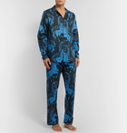 Desmond & Dempsey - Camp-Collar Printed Cotton Pyjama Shirt - Blue