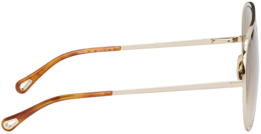 Chloé Gold & Pink Aviator Sunglasses Chloe