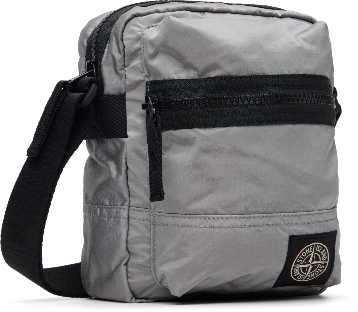 Stone Island Silver 9200015 Coated Nylon Metal ECONYL Bag