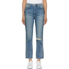 Amo Blue Chloe Cropped High-Rise Jeans