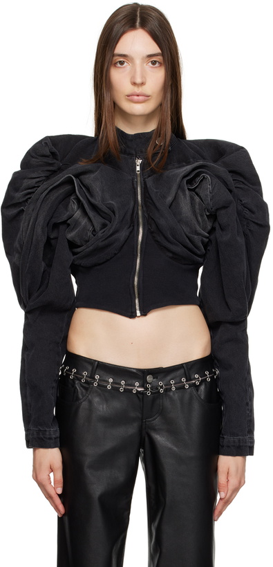 Photo: Masha Popova SSENSE Exclusive Black Scrapyard Denim Jacket
