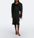 Shushu/Tong Cropped double-breasted tweed jacket
