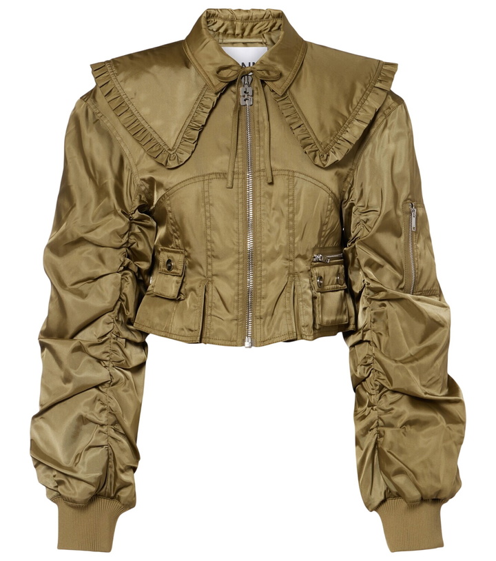 Photo: Ganni Cropped ruched bomber jacket