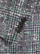 ETRO - Mélange Prince of Wales Checked Wool-Blend Blazer - Gray