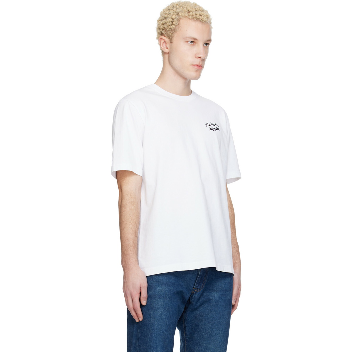 Maison Kitsuné White 'Maison Kitsuné' Handwriting Comfort T-shirt