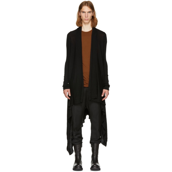 Photo: Rick Owens Black Long Wrap Cardigan