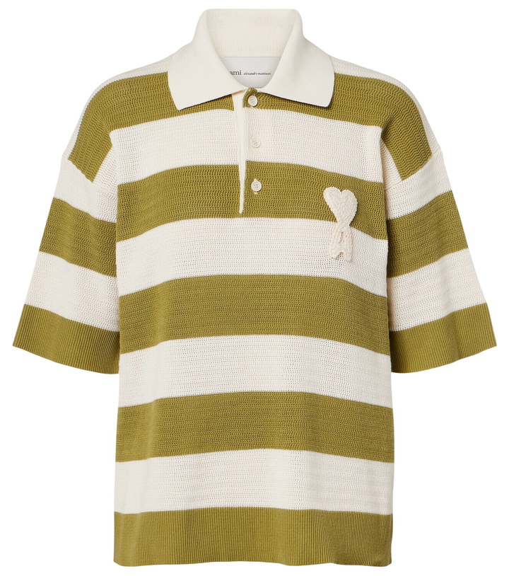 Photo: Ami Paris Ami de Cœur striped cotton polo shirt