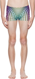 Jean Paul Gaultier SSENSE Exclusive Blue & Purple 'The Body Morphing' Swim Shorts