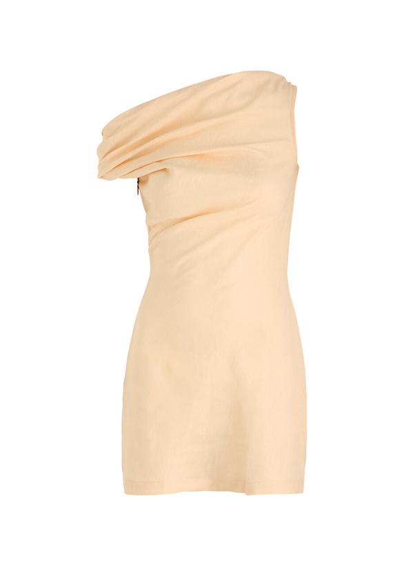 Photo: Faithfull The Brand Suis Draped Linen Mini Dress Yellow