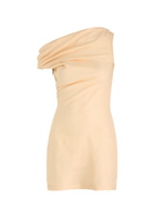 Faithfull The Brand Suis Draped Linen Mini Dress Yellow