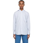 Comme des Garcons Shirt Blue and White Striped Panelled Shirt