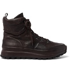 Officine Creative - Frontier Shearling-Lined Leather High-Top Sneakers - Brown