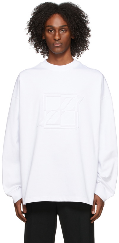 Photo: We11done White New Logo Embroidered Long Sleeve T-Shirt