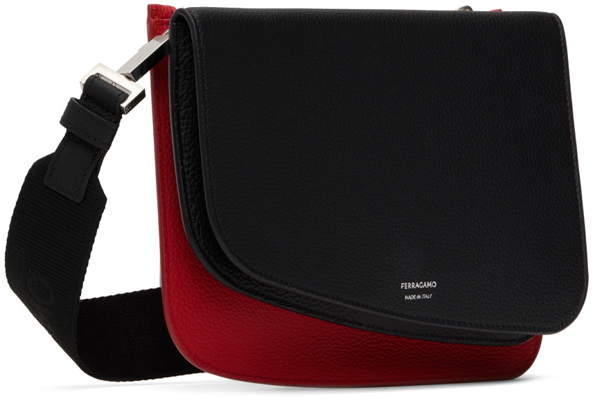 Ferragamo Black & Red Fiamma Crossbody Bag
