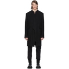 Julius Black Collarless Tailored Coat