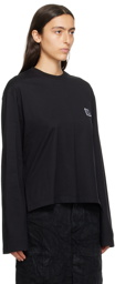Wooyoungmi Black Embroidered Long Sleeve T-Shirt