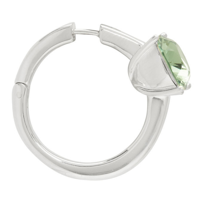 Ambush Silver and Green Solitaire Single Earring Ambush