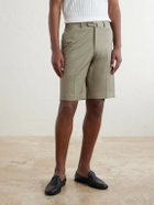 De Petrillo - Straight-Leg Cotton-Blend Twill Shorts - Neutrals