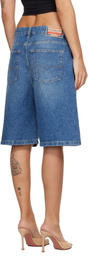 Diesel Blue Clean-Washed Denim Shorts