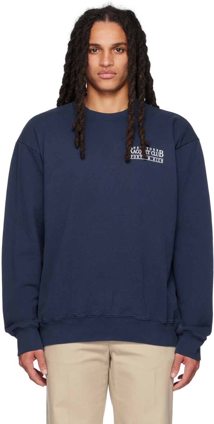 Rugby Club V Neck Sweater - Parisian Navy/White main image 0