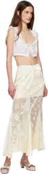 Yuhan Wang White Lace Trimmed Crop Top
