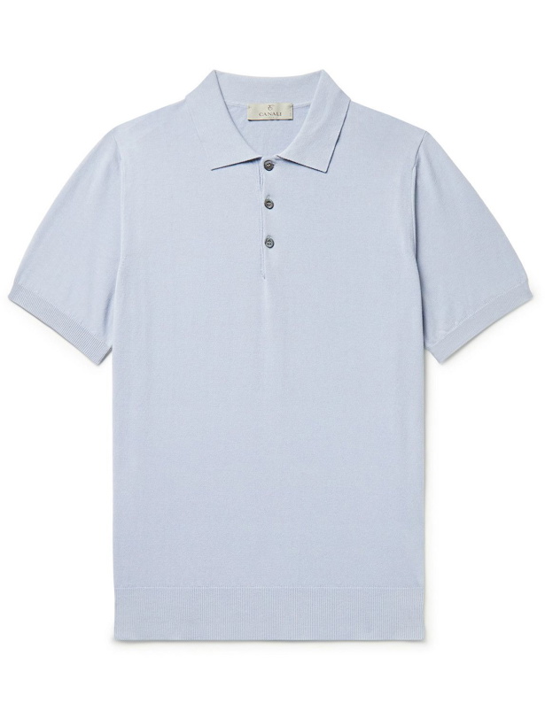 Photo: Canali - Cotton Polo Shirt - Blue