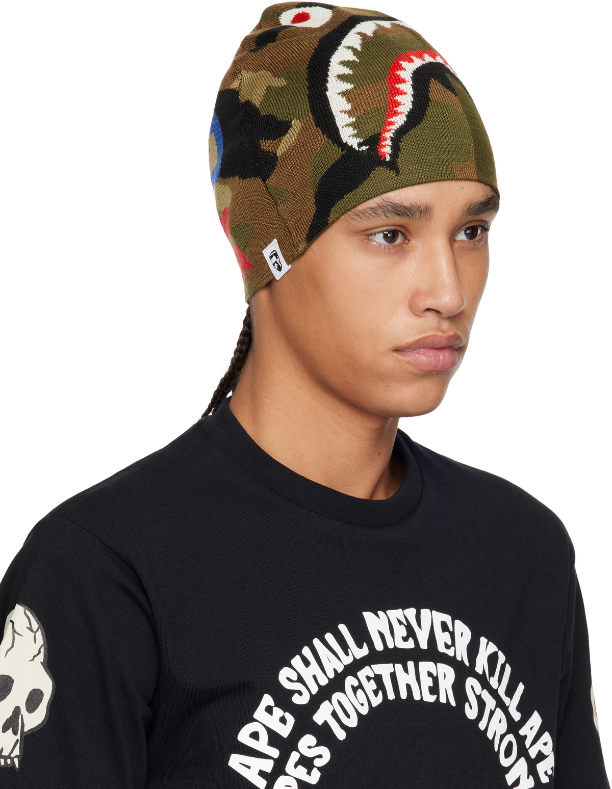 A BATHING APE ニット帽 APE BAPE KAWS HEAD BEANIE ビーニー ニット